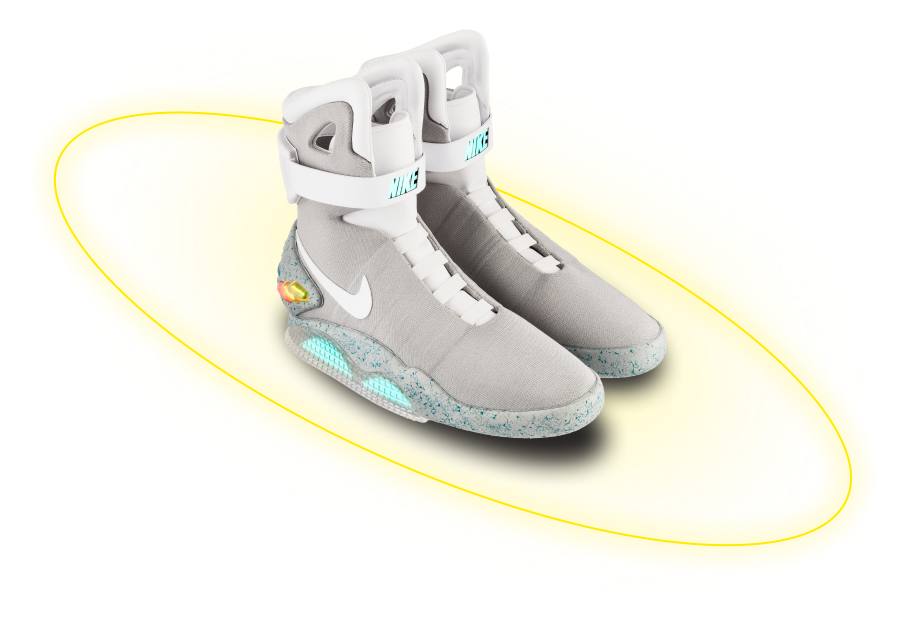 Кроссовки Nike Air Mag c жёлтым кольцом вокруг